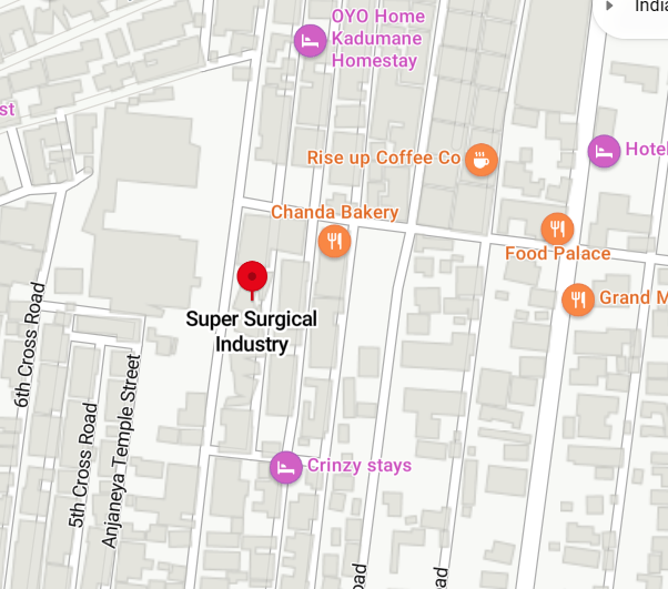 Super Surgical Industry location on Google Maps, Gokul Road, Hubballi